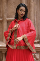 Red And Gold Cape AnarkaliIMG_0721 copy